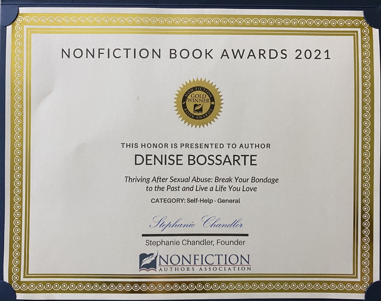 Certificate for Nonfiction Book Awards 2021 Here!